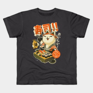 Sushi Chef Cat  Funny Restaurant Kitty  Japanese Food Classic Kids T-Shirt